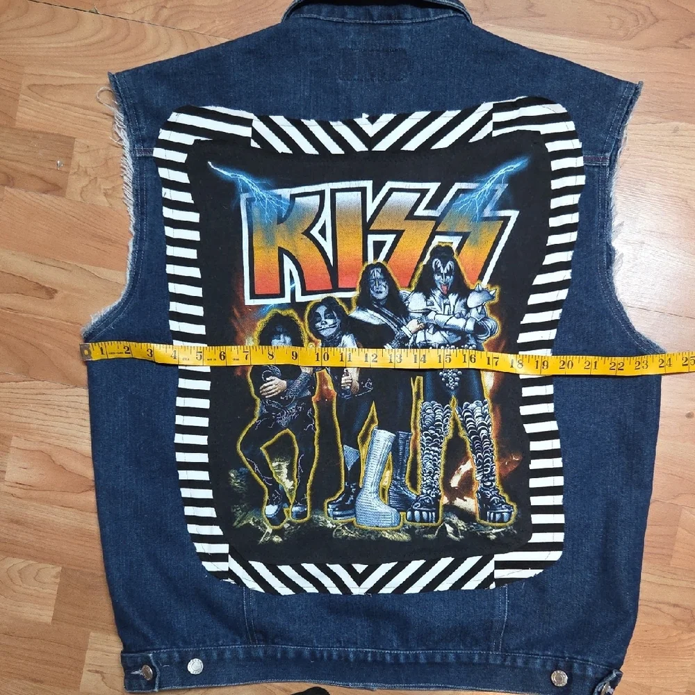 KISS Upcycled Denim Vest - Picture 2 of 6